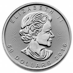 Платиновая монета 50 долларов "Кленовый лист", Canadian Platinum Maple Leaf 50 долларов, 1oz, 31,1г.