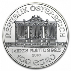 Платиновая монета Австрии "Венская Филармония" 1 унция 100 евро